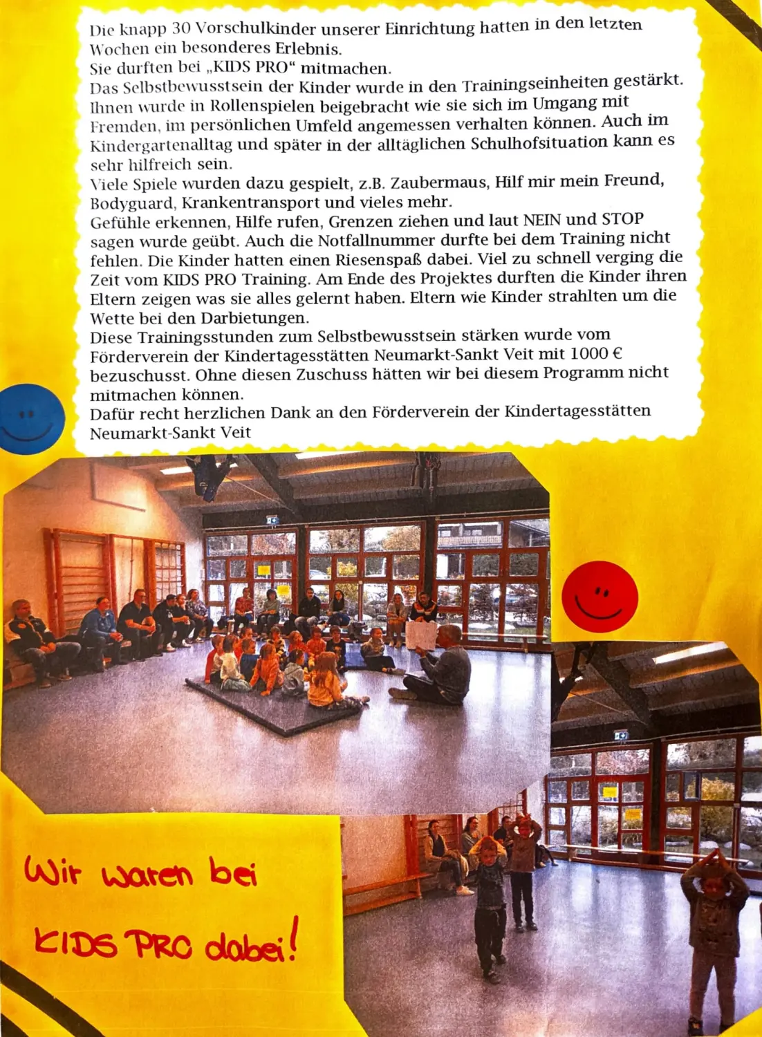 Förderverein Städtischer Kindergärten Neumarkt Sankt Veit - Bereich Verteidigungskurs Kinder flyer